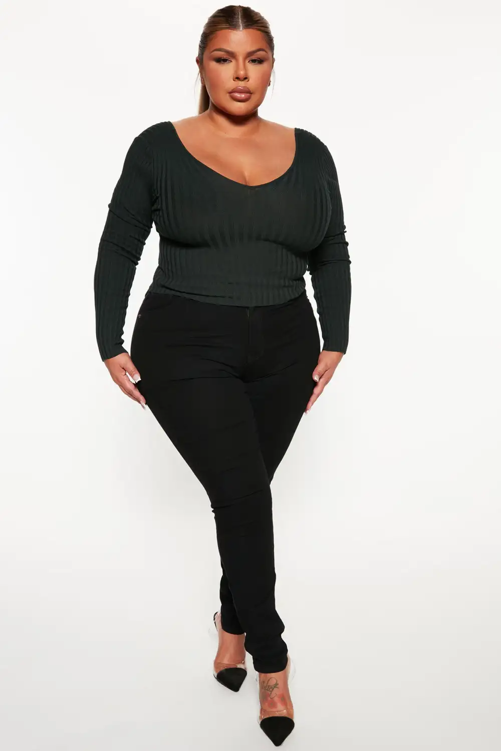 Kallan Knit Sweater Top - Hunter