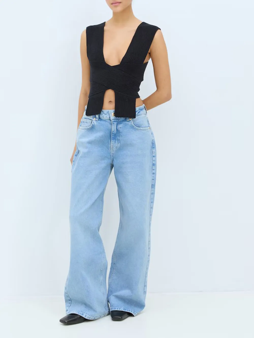 Skinny Mid-Waist Casual Style Jeans