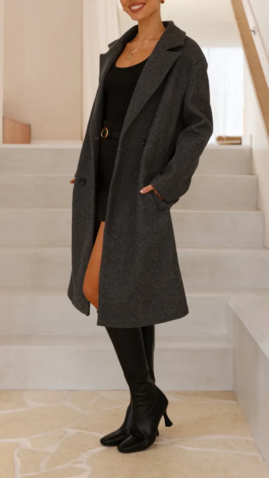 Charcoal Longline Coat
