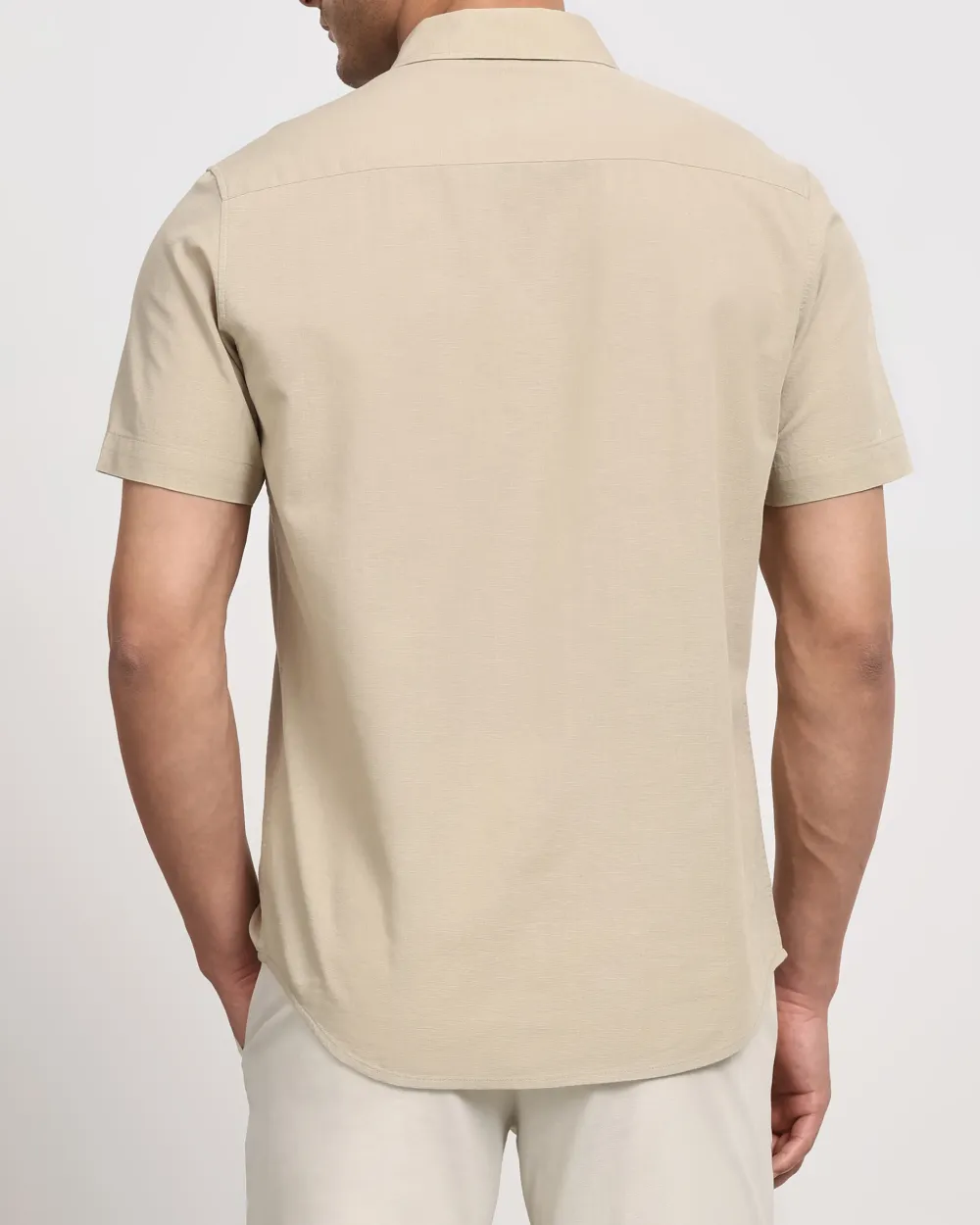 Simple And Soft Slim-Fit Breathable Beige Shirt
