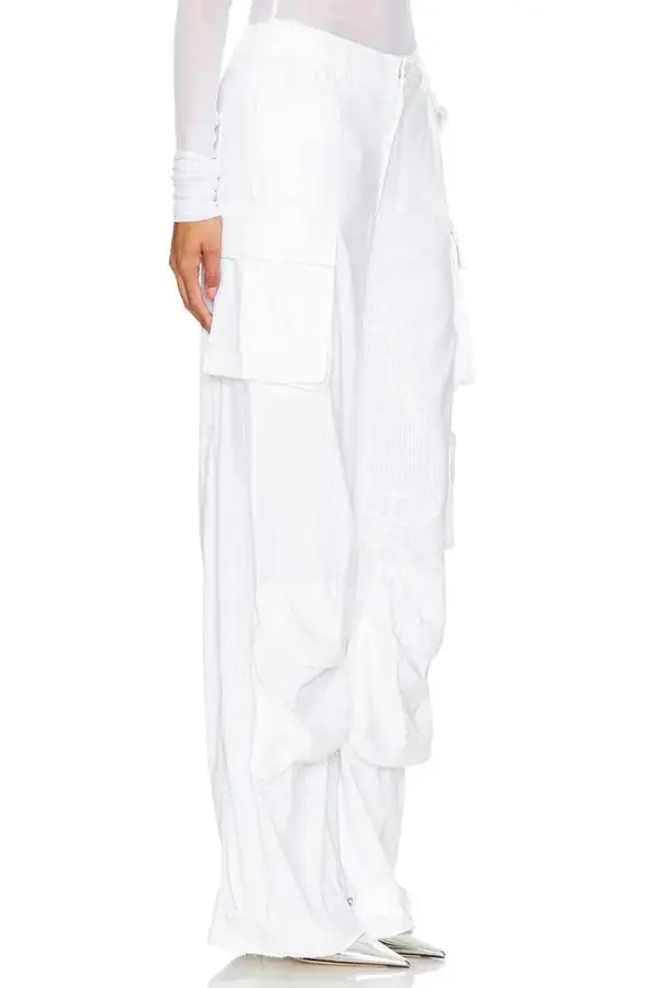White Sequin-Embellished Wide-Leg Pants