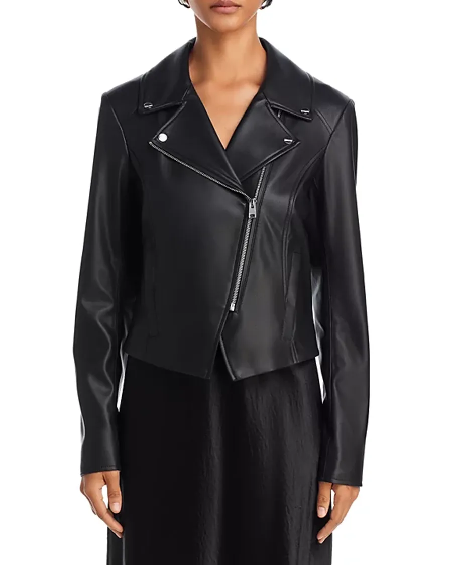 Faux Leather Moto Long Sleeves Jacket