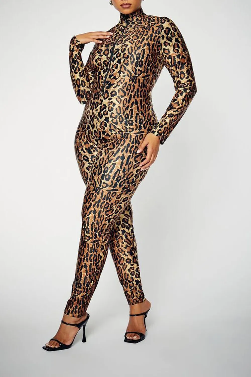 Plus Size Leopard Costume Jumpsuit