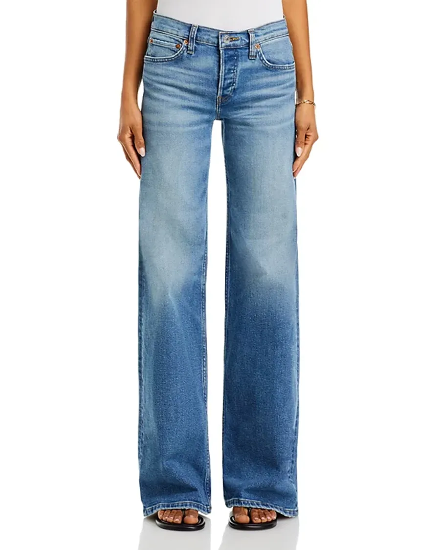Light-Colored Wide Leg Jeans