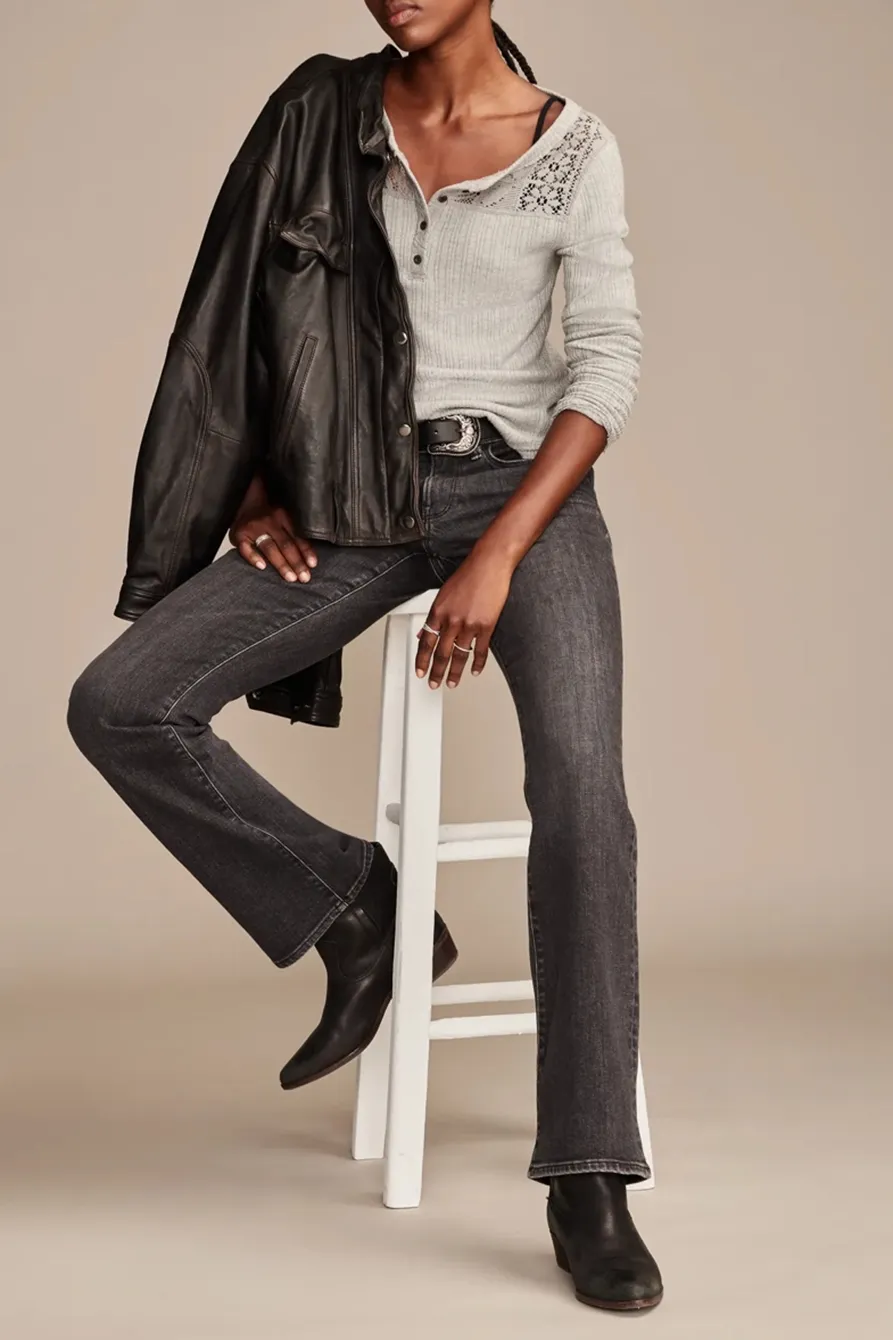 Medium Heather Grey Cloud Lace Mix Henley