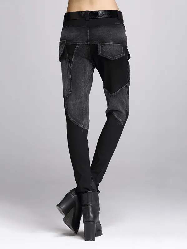 Multiple Zipper Casual Slimming Jeans Harem Pants