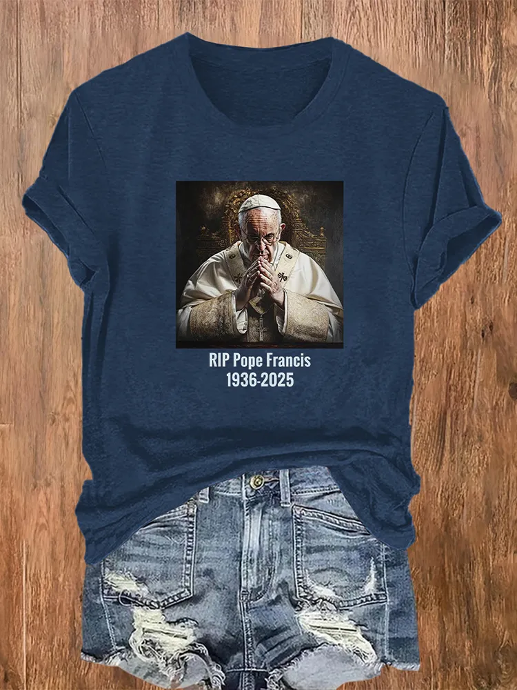 Women's Rip 1936-2025 Print Short Sleeve Round Neck Cotton T-Shirt