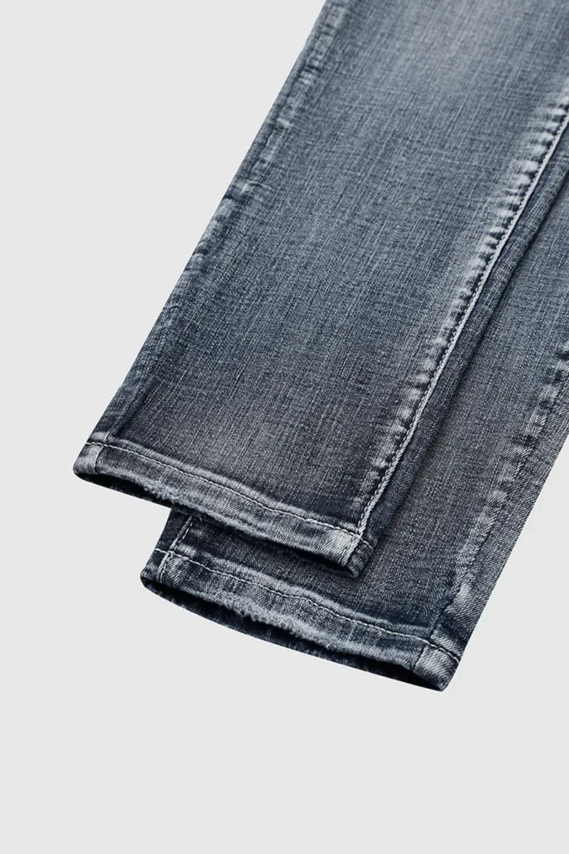 Mid Waist Double Button Skinny Jeans