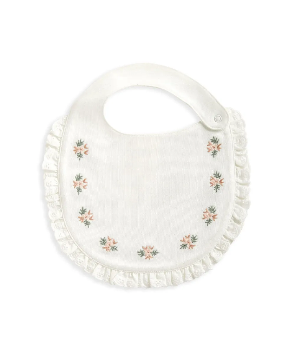 Floral Embroidered Bib