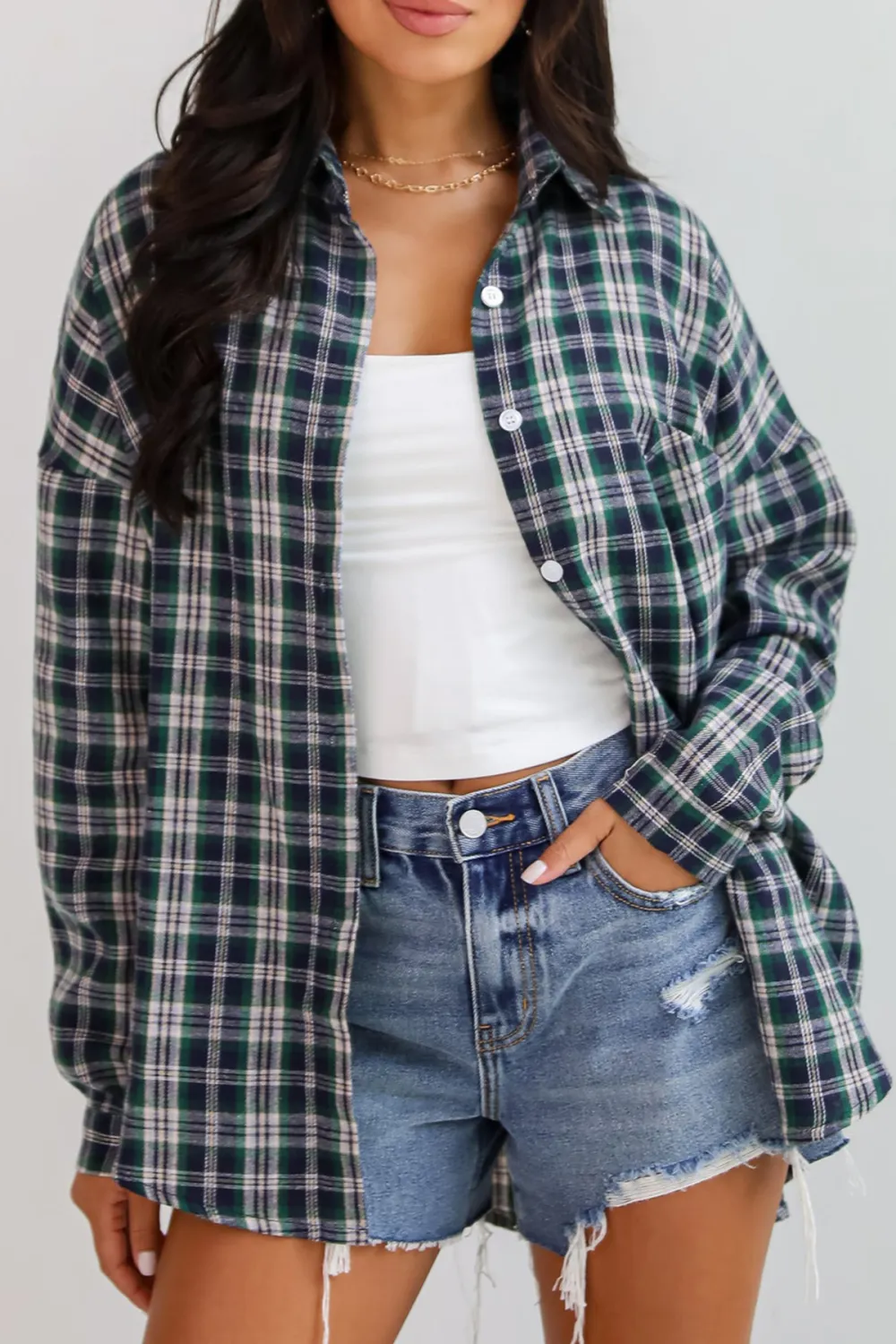 Trendsetting Aspect Hunter Green Plaid Flannel
