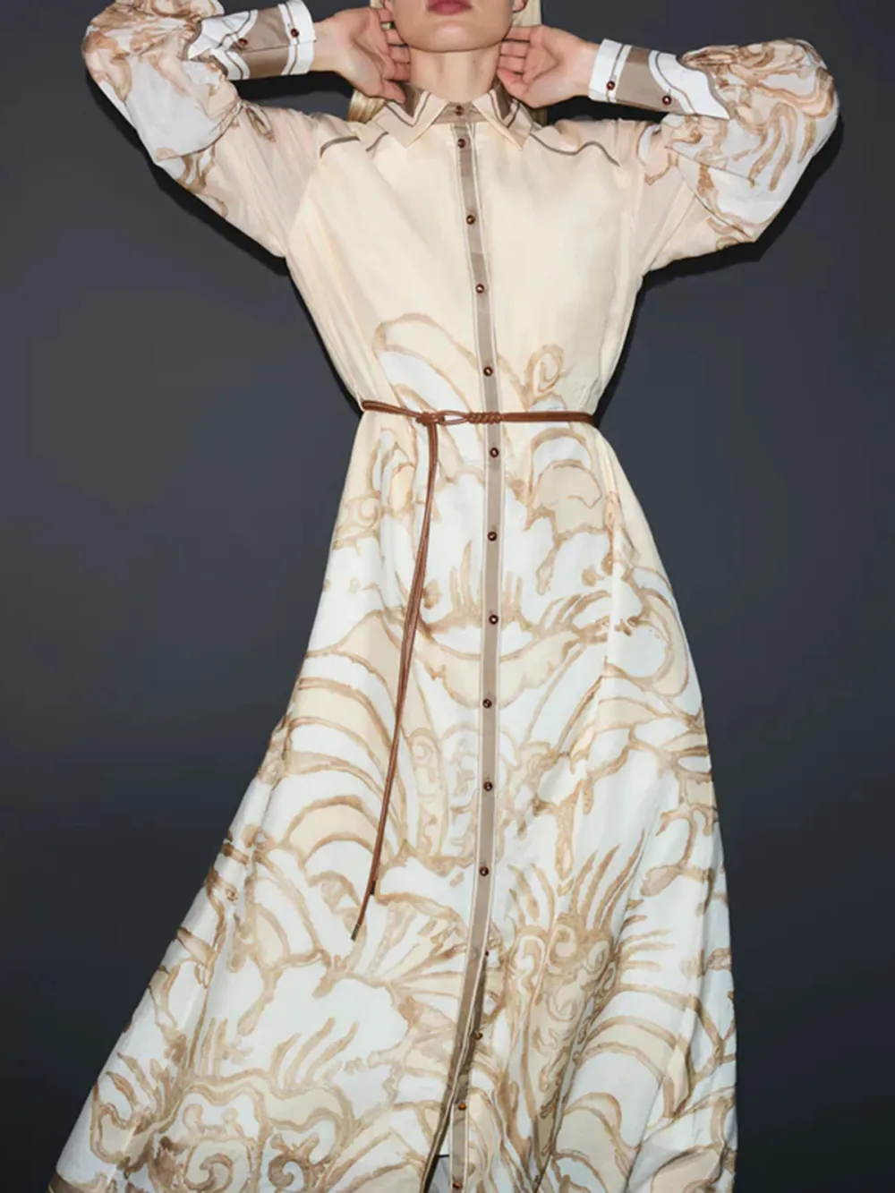 Casual Style Long Sleeve Mini Robe