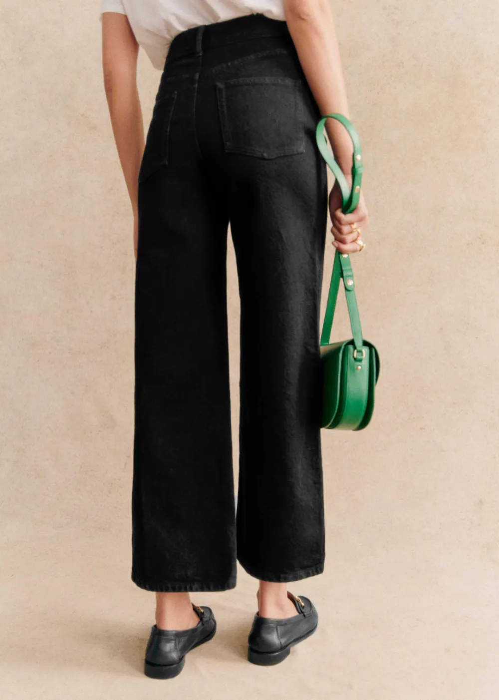 Wide-Leg Pocket Bootcut Cropped Trousers