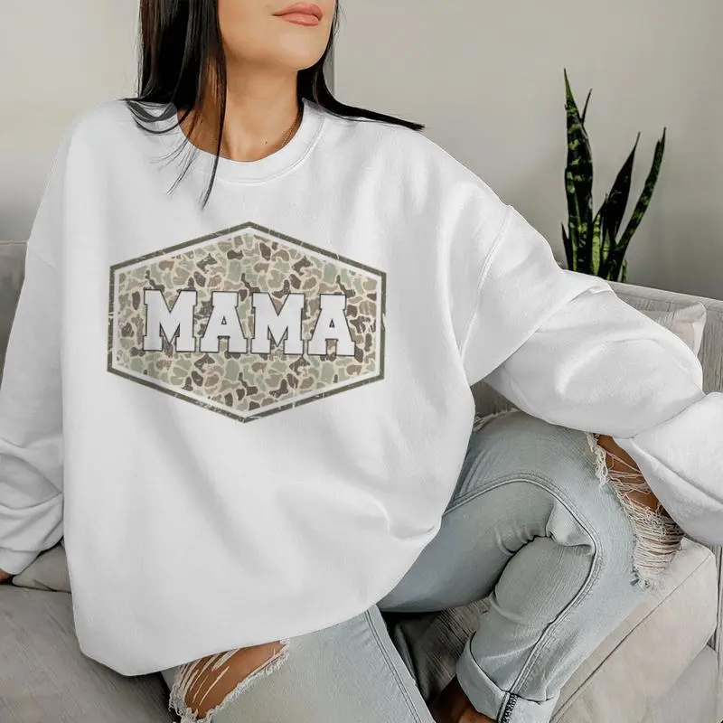 Camo Hunting Mama Vintage Camo Mom Mother's Day Hunting Wife Women Sweatshirt