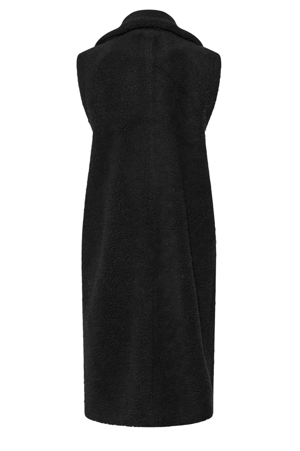 LTS Tall Black Longline Teddy Gilet