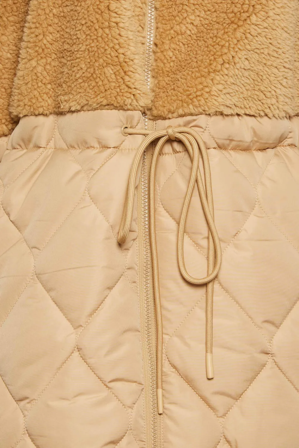 YOURS Curve Beige Brown Quilted Teddy Coat