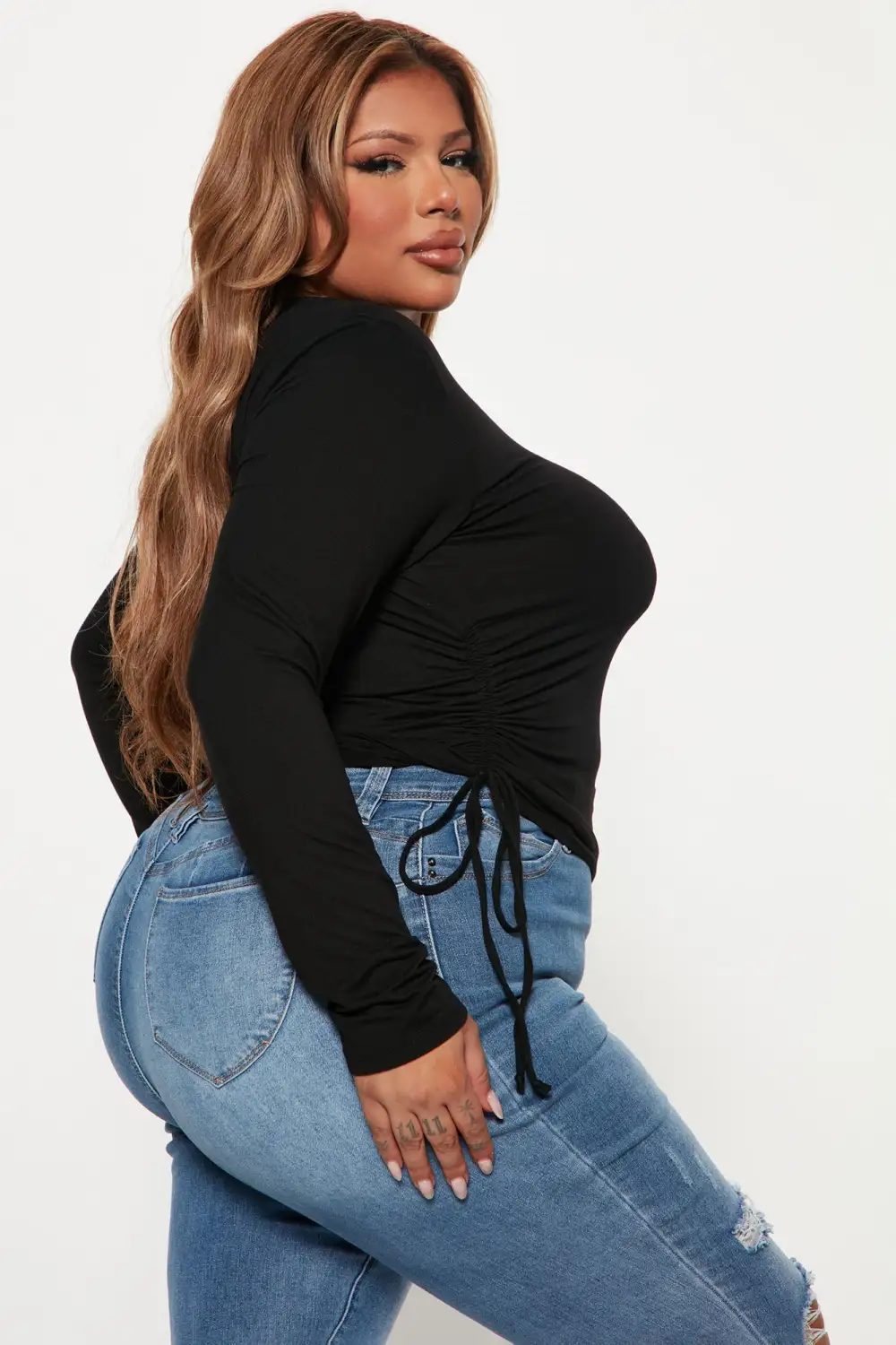 Sabrina Long Sleeve Top - Black