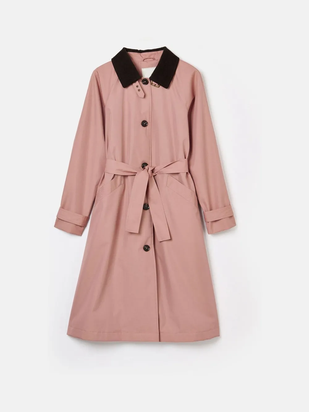 Pink Waterproof Belted Trench Coat