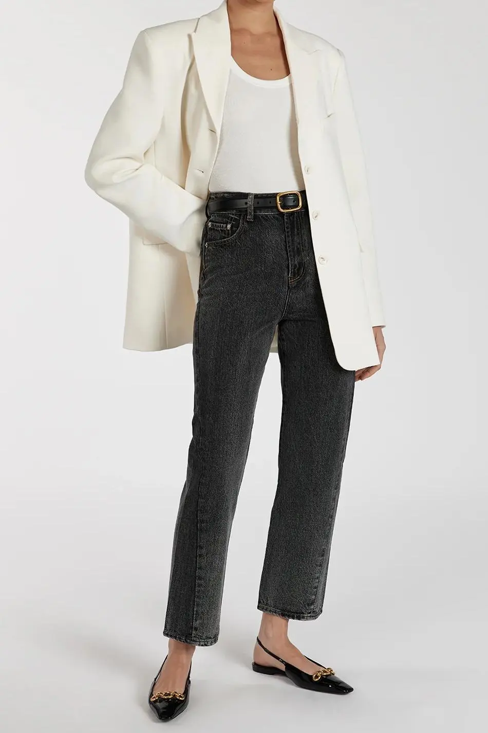 WASHED BLACK TWISTED SEAM JEAN