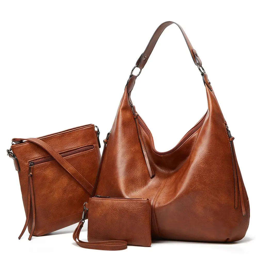 2023 New Women's Three-in-one Leather Bag