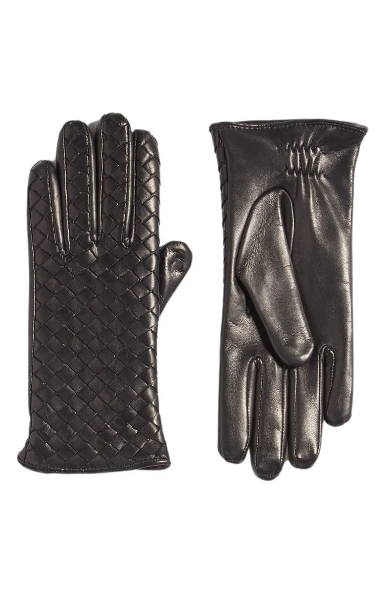 Intrecciato Leather Gloves