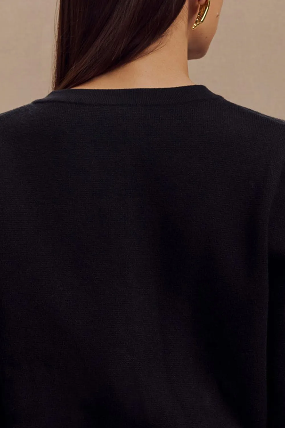 Crew Neck Knit Cardigan