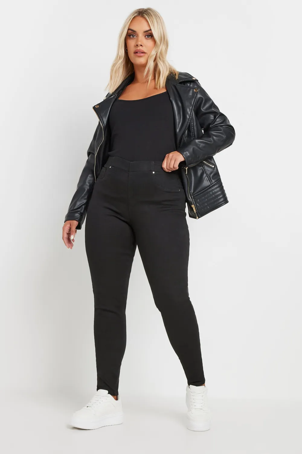 YOURS FOR GOOD Curve Black Pull On Stretch JENNY Jeggings