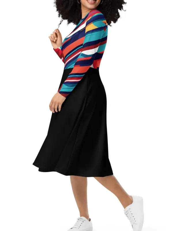 Bold Multicolor Stripe Dress
