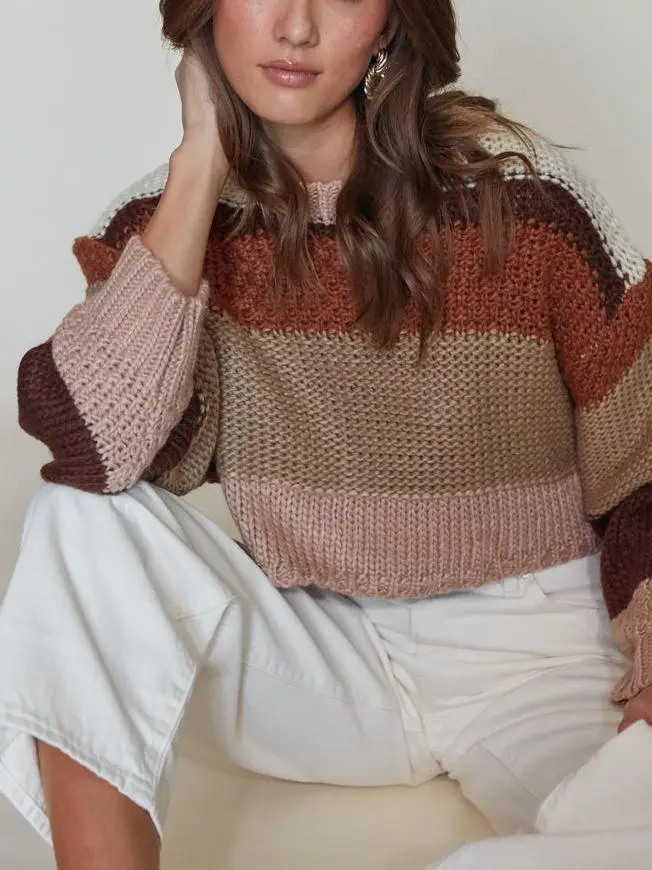 Cropped Striped Sweater