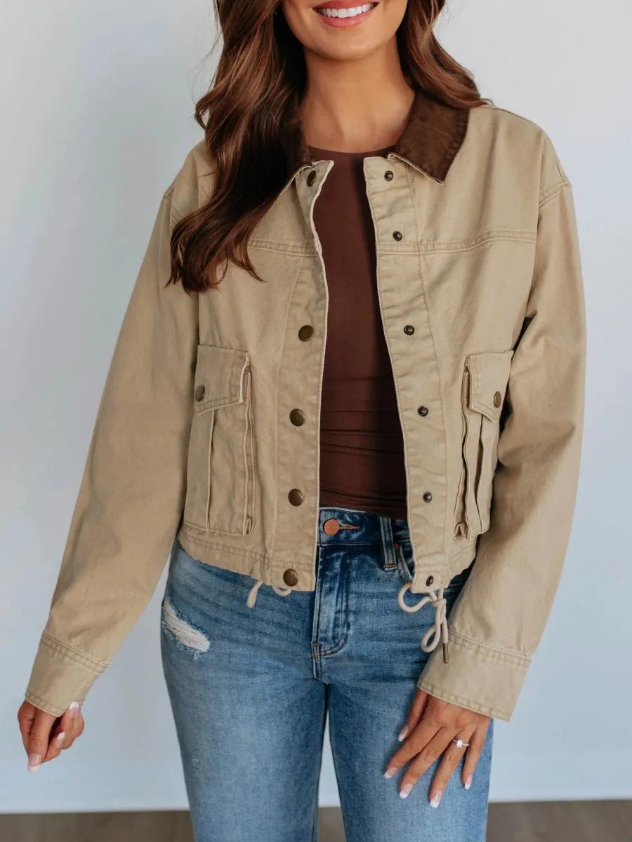 Drawstring Snap Down Jacket