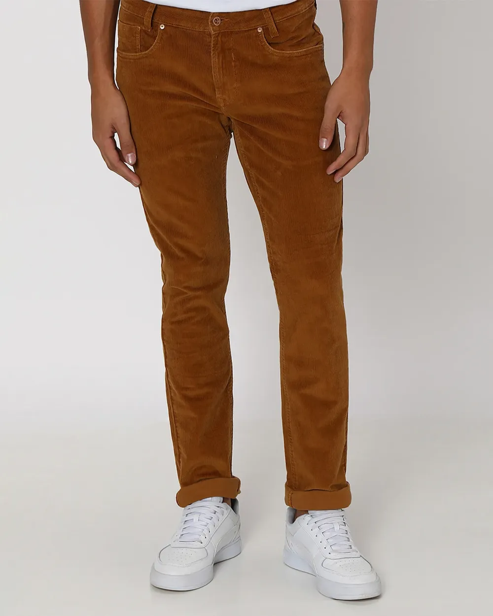 Classic Versatile Slim-Fit Straight-Leg  Khaki Trousers