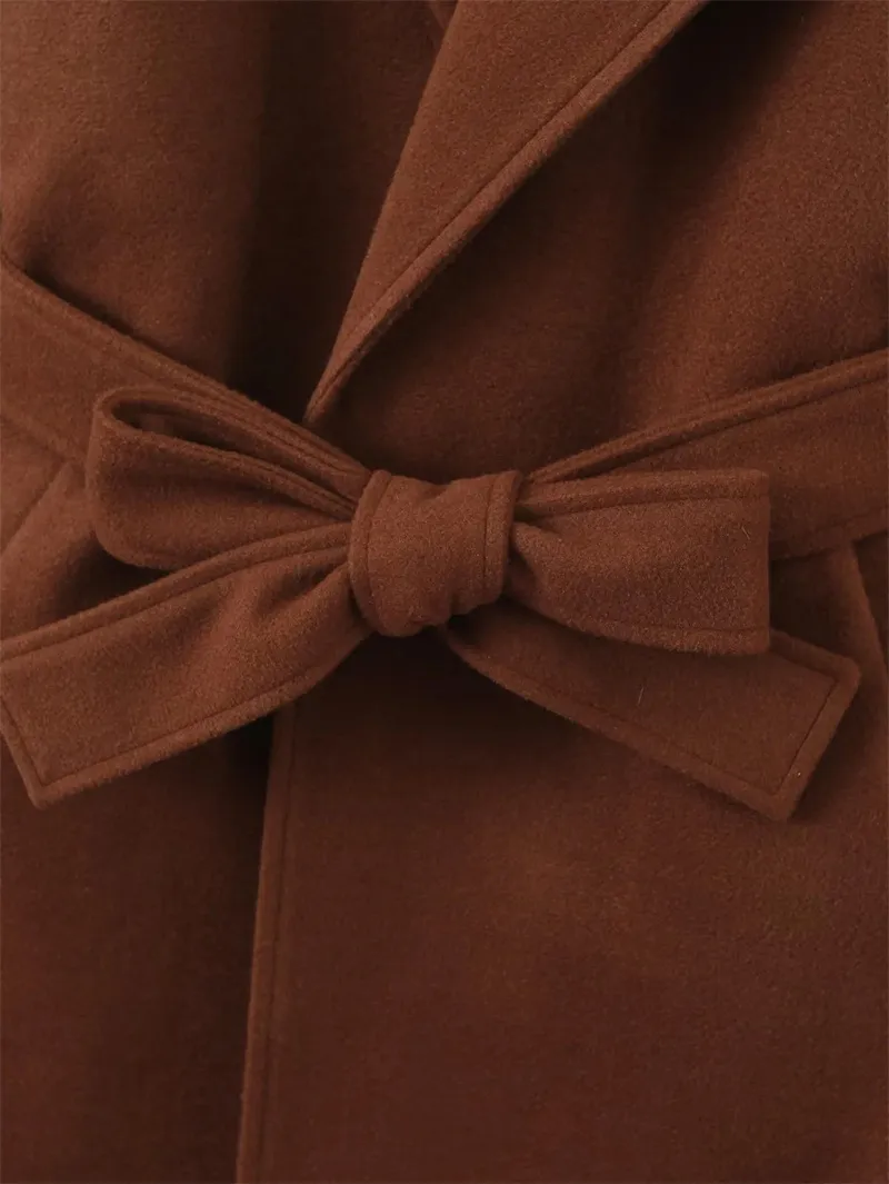 Vintange Front Tie Lapel Coat