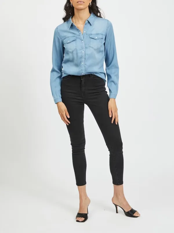 Kent Collar Long Sleeve Casual Style Blouses