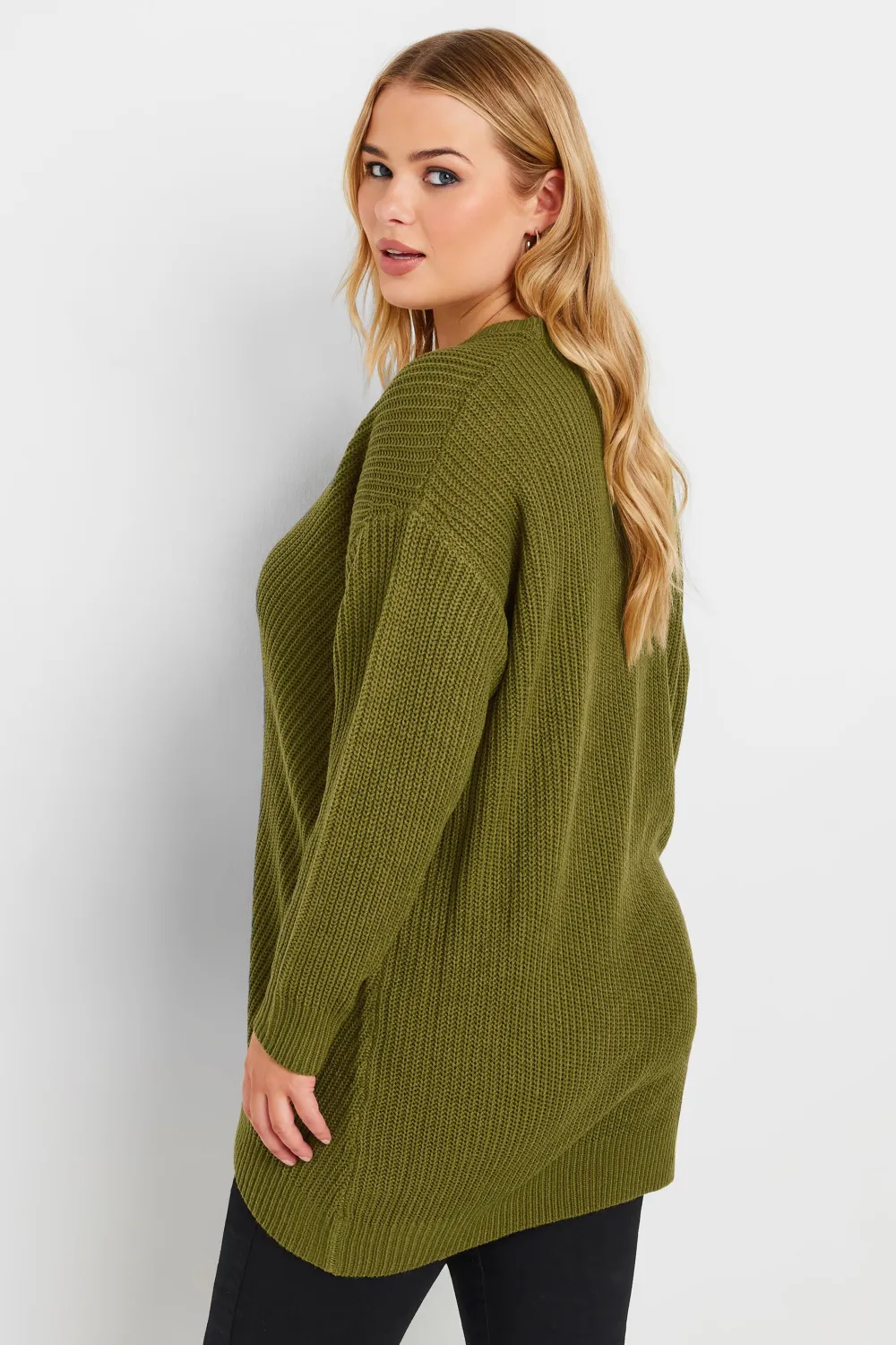 YOURS Curve Black & White Essential Knitted Jumper