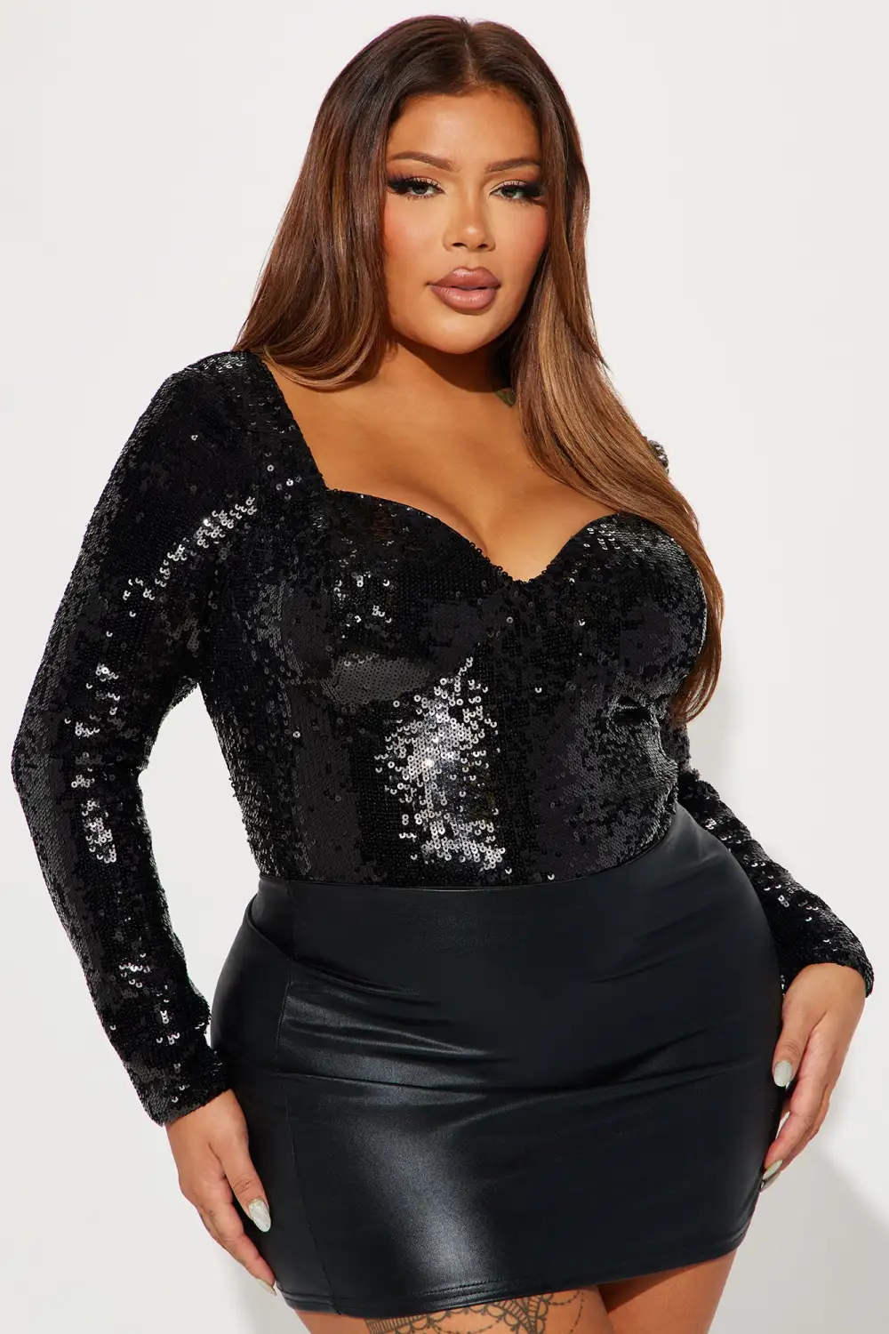 Cocktail Secrets Sequin Bodysuit - Black