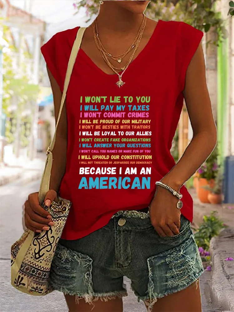 Women's Because I Am Anamerican V-neck Vest