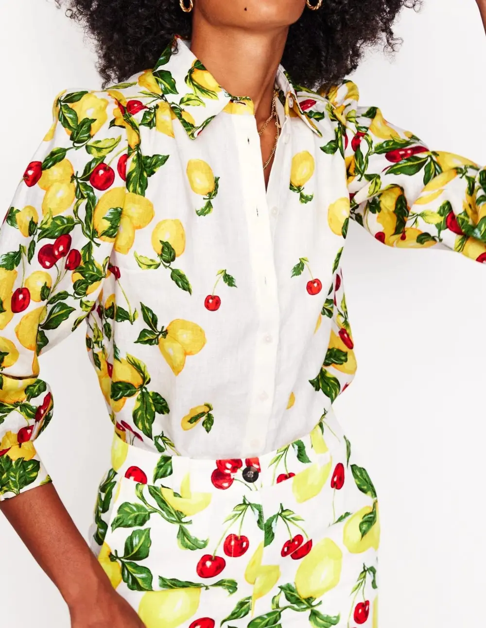 Placement Print Linen Shirt