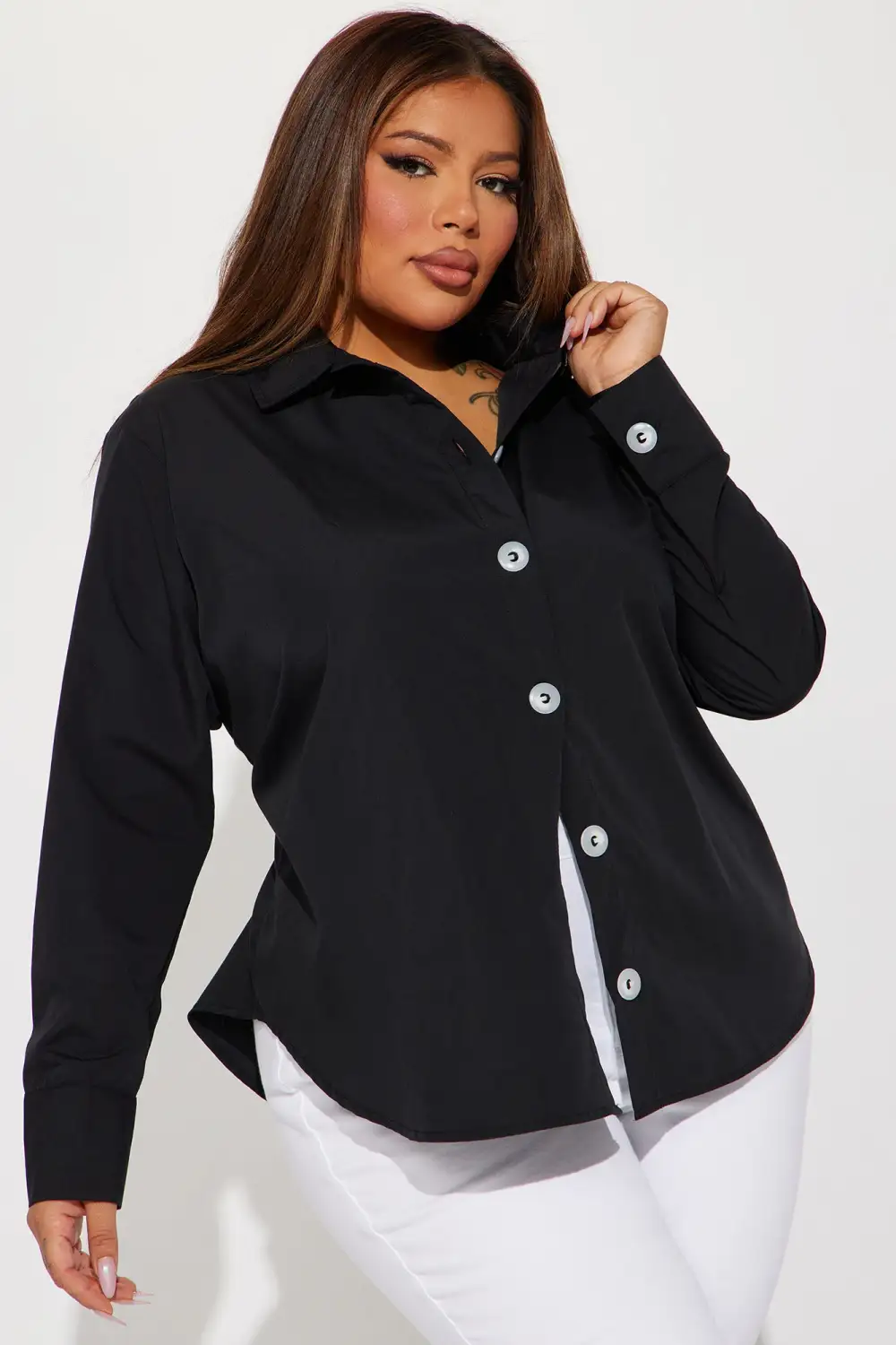 Manifesting Needs Poplin Shirt - Black