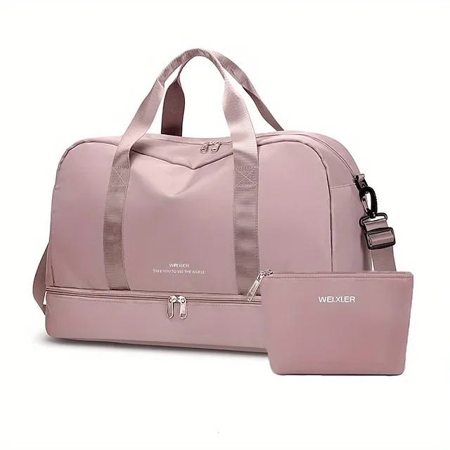 Women's Handbag Tote Gym Bag Fluffy Bag Oxford Cloth Outdoor Daily Zipper Large Capacity Solid Color Black Pink Dark Pink