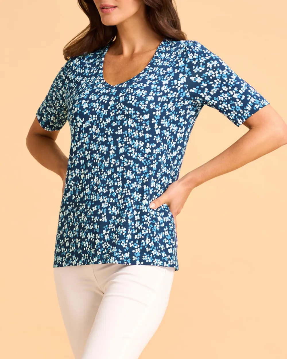 1/2 Sleeve V-Neck Tee