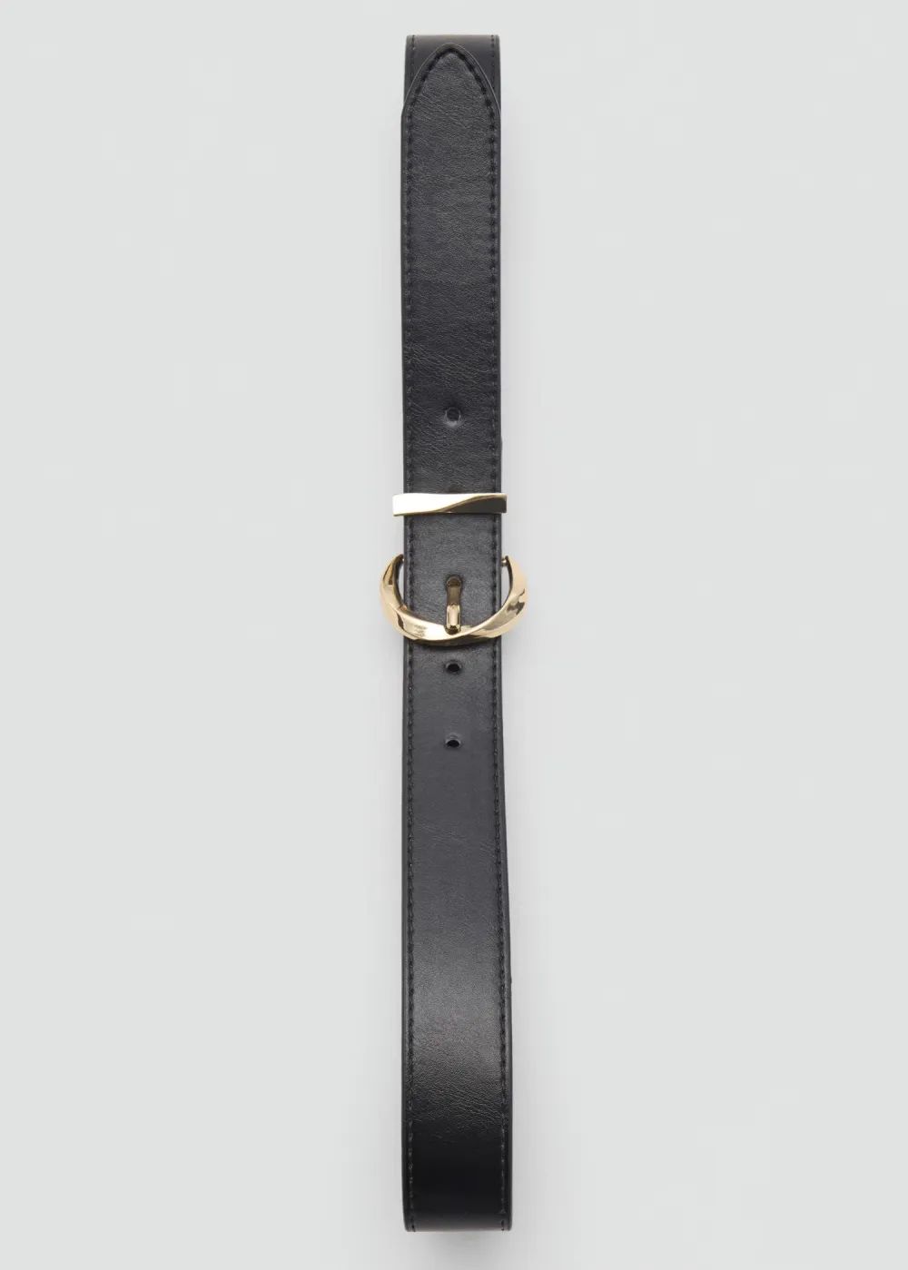 Classic Oval Buckle Leather Belt