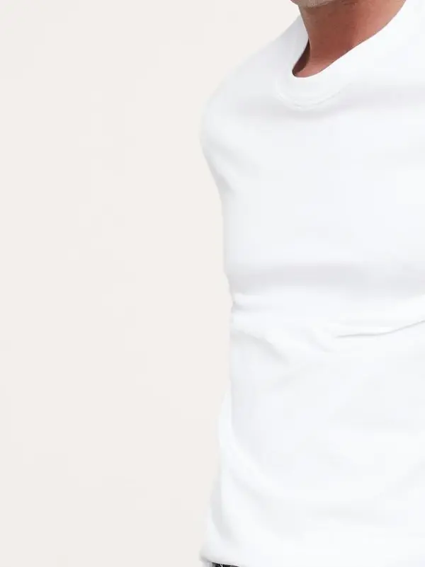 Men's  Optic White  Crew Neck Cotton Short Sleeves