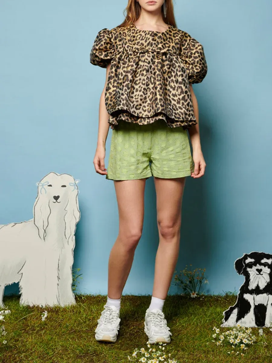 Chill Free Leopard Jacquard Top