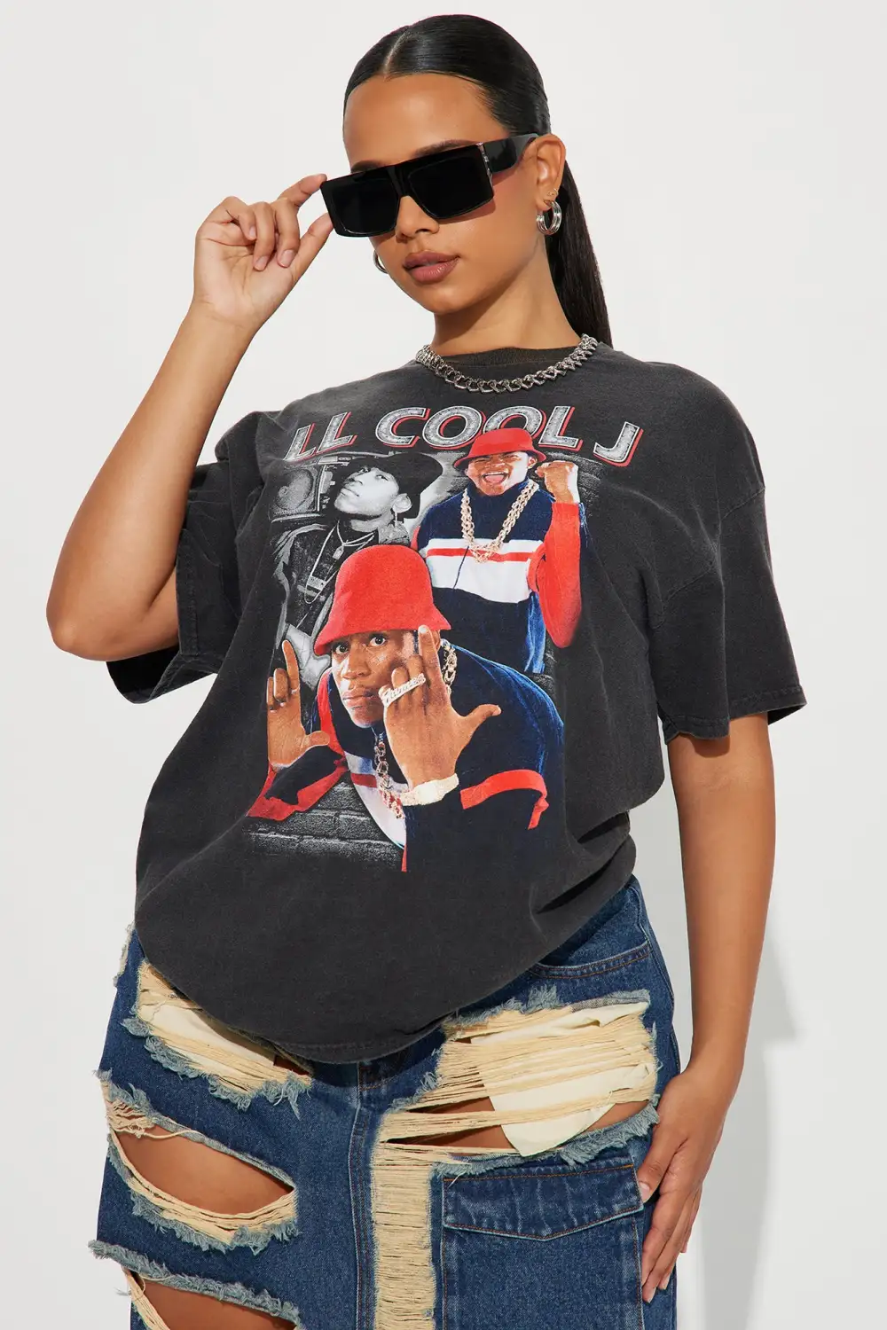 LL Cool J Washed Tshirt - Black Wash