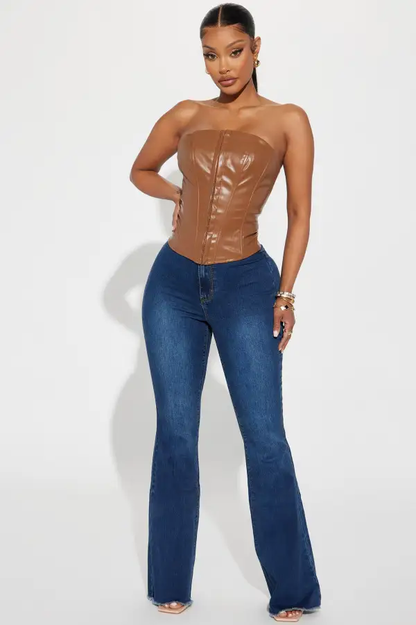Glam Babe Corset Top - Mocha