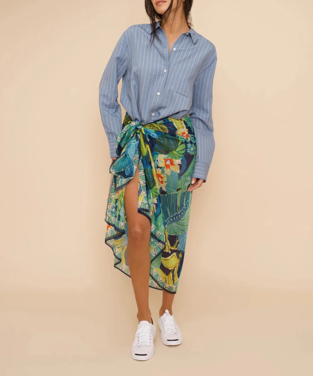 Art Graphic Casual Style Sarong Wrap