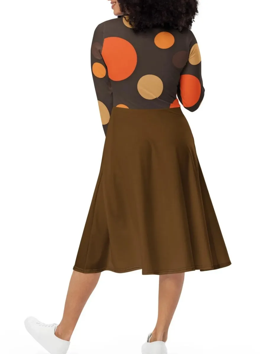 Retro Polka Dot Midi Dress