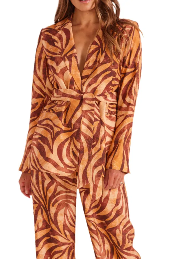 Orange Basic Comfort Slim Fit Lace-Up Jacket