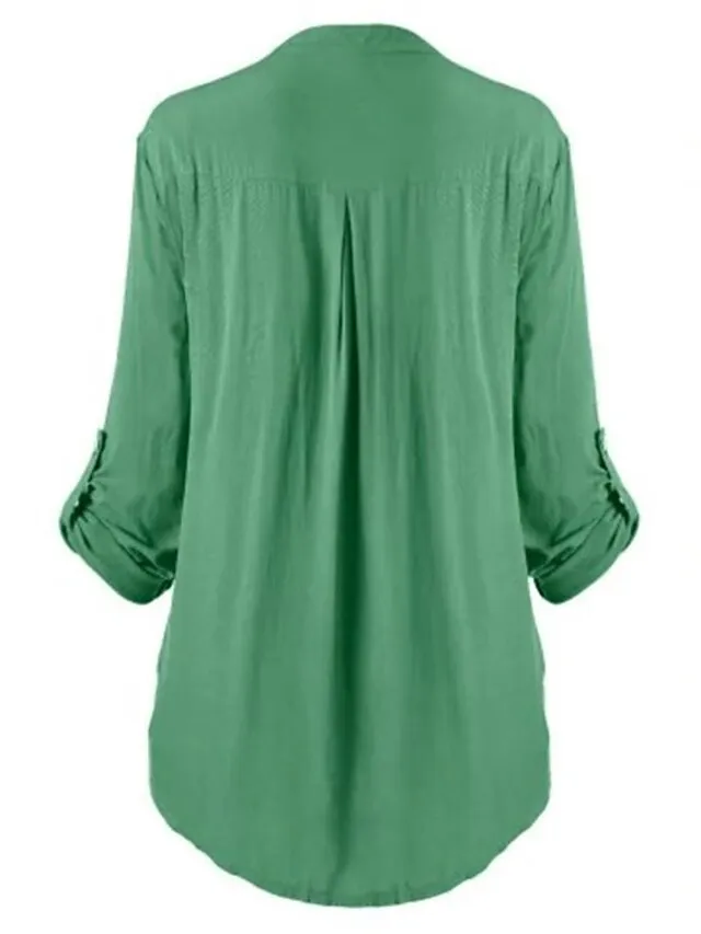 Women's Shirt Tunic Shirts Black White Wine Solid Color Floral Florals Lace Lace Trims Long Sleeve Daily Weekend Streetwear Casual Shirt Collar Regular Fit Spring Fall Winter