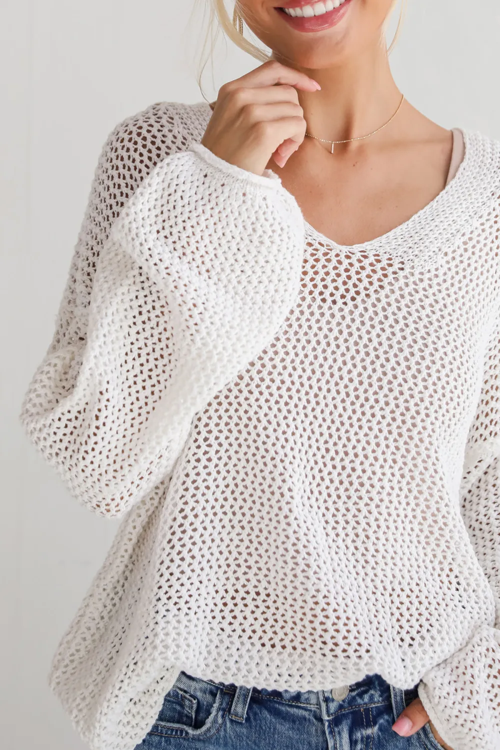 Relaxed Attitude Open Knit Sweater