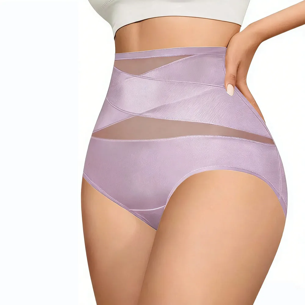 🔥 Women's High-Waist Cross-Mesh Briefs | Ultra Soft Comfort Underwear